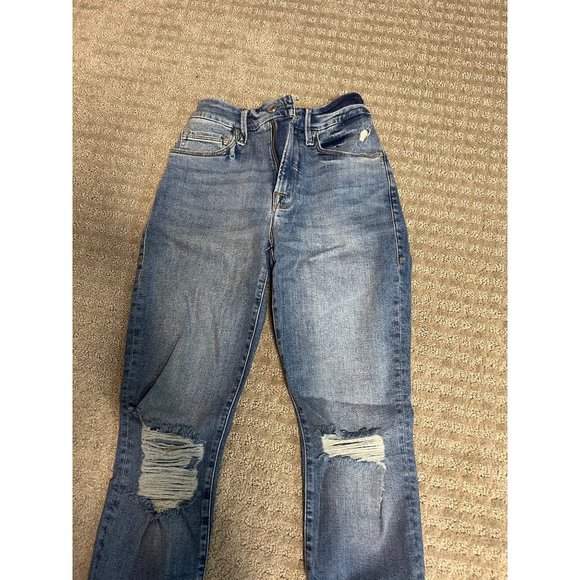 Good American Good Legs Crop Clean Hem in Blue752 00 - Picture 4 of 5